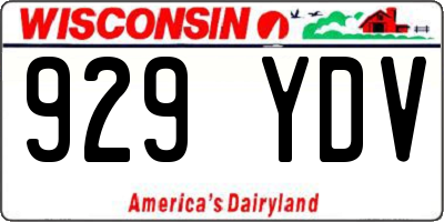 WI license plate 929YDV