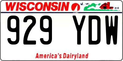 WI license plate 929YDW