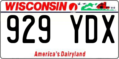 WI license plate 929YDX