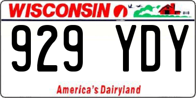 WI license plate 929YDY