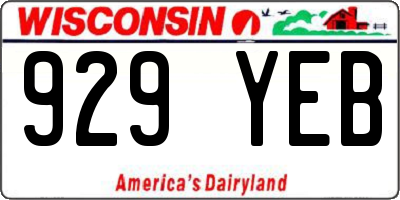 WI license plate 929YEB