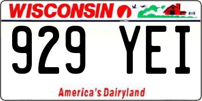WI license plate 929YEI