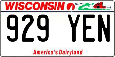 WI license plate 929YEN