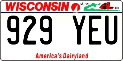 WI license plate 929YEU
