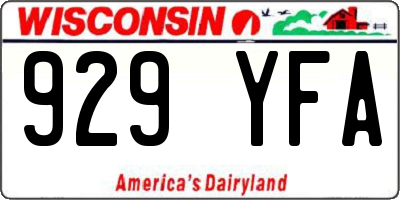 WI license plate 929YFA