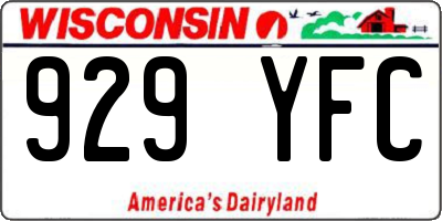 WI license plate 929YFC