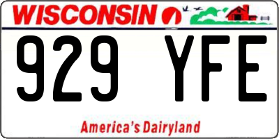WI license plate 929YFE