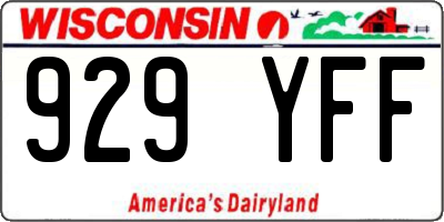 WI license plate 929YFF