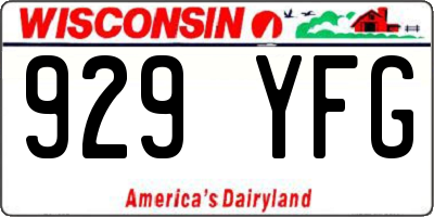 WI license plate 929YFG