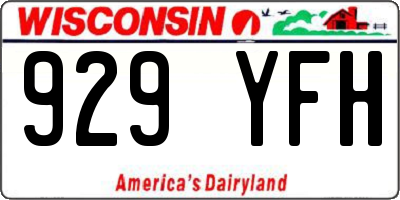 WI license plate 929YFH
