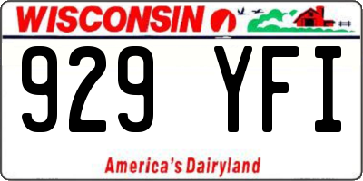WI license plate 929YFI