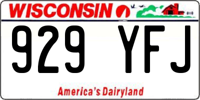 WI license plate 929YFJ
