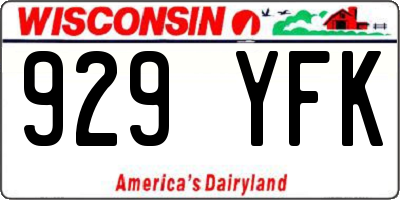 WI license plate 929YFK