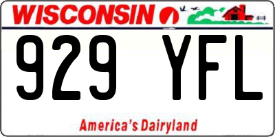WI license plate 929YFL