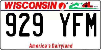 WI license plate 929YFM