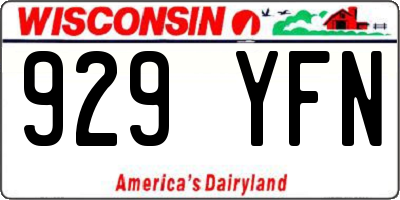 WI license plate 929YFN