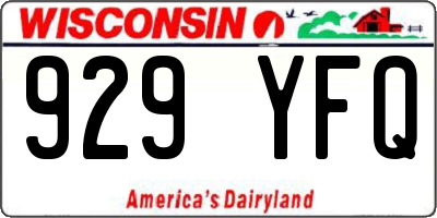 WI license plate 929YFQ