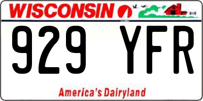 WI license plate 929YFR