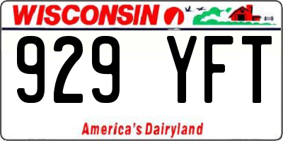 WI license plate 929YFT