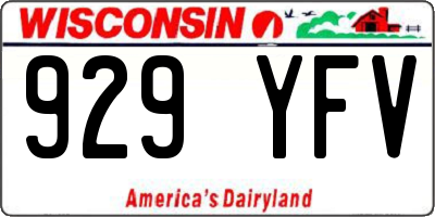 WI license plate 929YFV