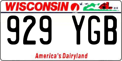 WI license plate 929YGB