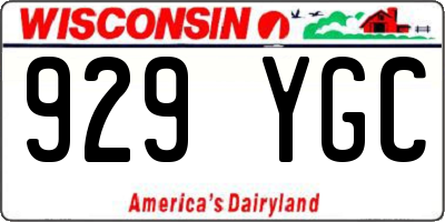 WI license plate 929YGC