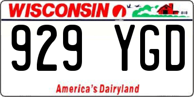 WI license plate 929YGD