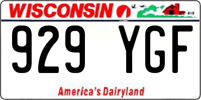 WI license plate 929YGF