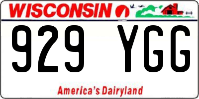 WI license plate 929YGG