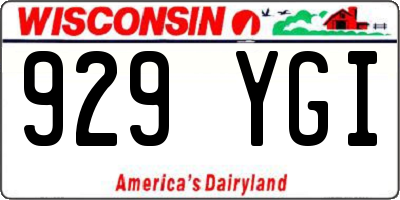 WI license plate 929YGI