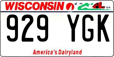 WI license plate 929YGK