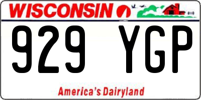 WI license plate 929YGP