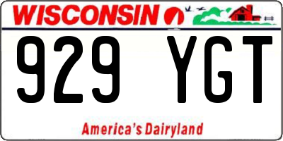 WI license plate 929YGT