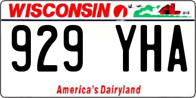 WI license plate 929YHA