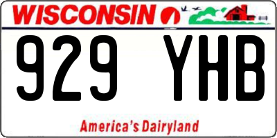 WI license plate 929YHB