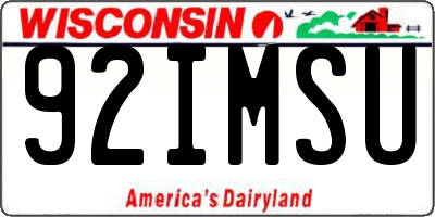 WI license plate 92IMSU