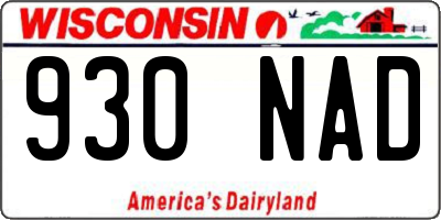 WI license plate 930NAD