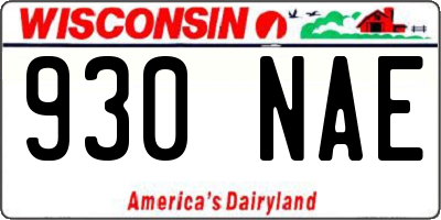 WI license plate 930NAE