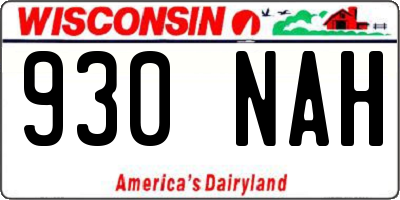 WI license plate 930NAH