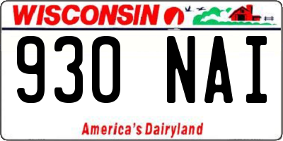 WI license plate 930NAI