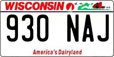 WI license plate 930NAJ