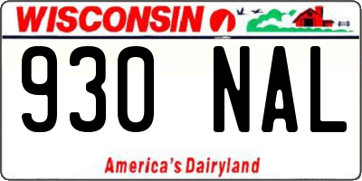 WI license plate 930NAL