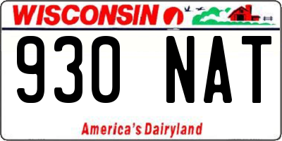 WI license plate 930NAT
