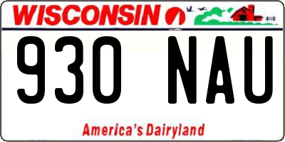 WI license plate 930NAU