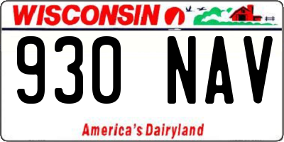 WI license plate 930NAV