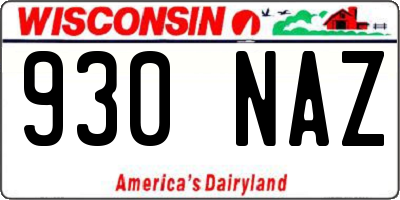 WI license plate 930NAZ