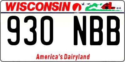 WI license plate 930NBB
