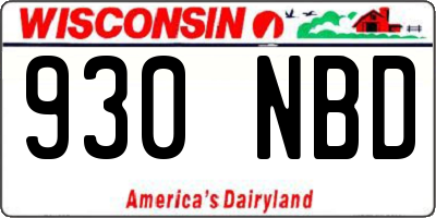 WI license plate 930NBD