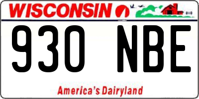WI license plate 930NBE