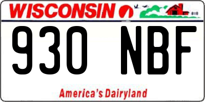 WI license plate 930NBF